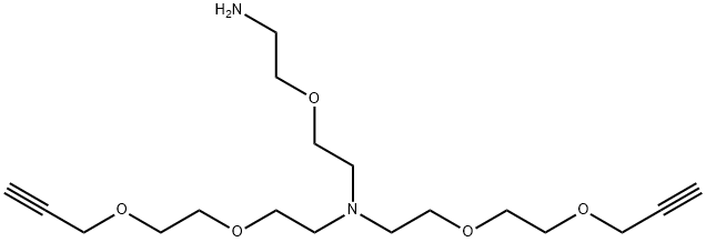 N-(Amino-PEG1)-N-bis(PEG2-propargyl) HCl salt 结构式