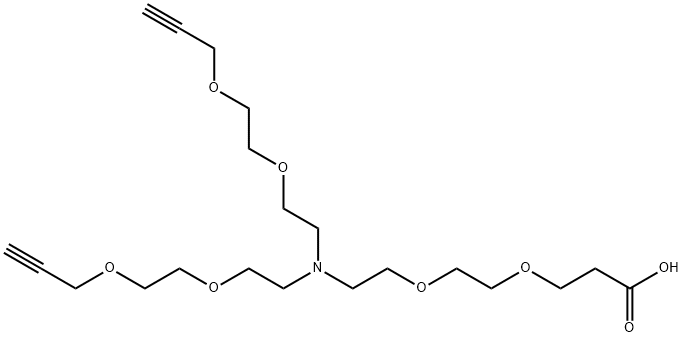 N-(Acid-PEG2)-N-bis(PEG2-propargyl) 结构式