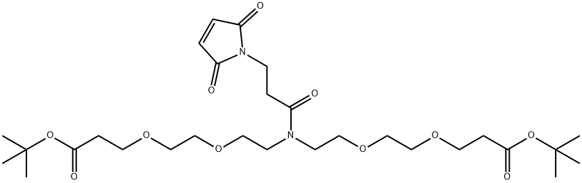N-Mal-N-bis(PEG2-t-butyl ester) 结构式