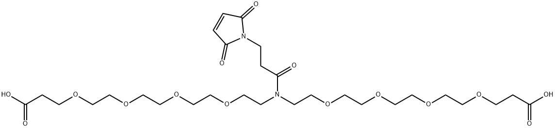 N-Mal-N-bis(PEG4-acid) 结构式