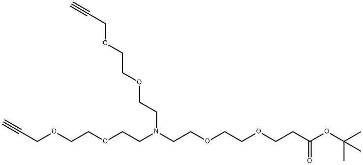 N-(t-butyl ester-PEG2)-N-bis(PEG2-propargyl) 结构式