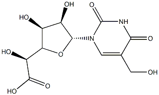 1-[3,4-Dihydro-5-(hydroxymethyl)-2,4-dioxopyrimidin-1(2H)-yl]-1-deoxy-β-D-allofuranuronic acid 结构式