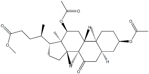 (3ALPHA,5BETA,12ALPHA)-3,12-双(乙酰氧基)-7-酮基胆烷-24-酸甲酯 结构式