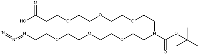 N-(Azido-PEG3)-N-Boc-PEG3-acid 结构式