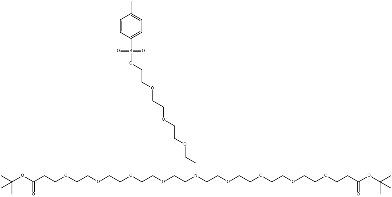 N-(TOS-四聚乙二醇)-N-双(四聚乙二醇-叔丁酯) 结构式