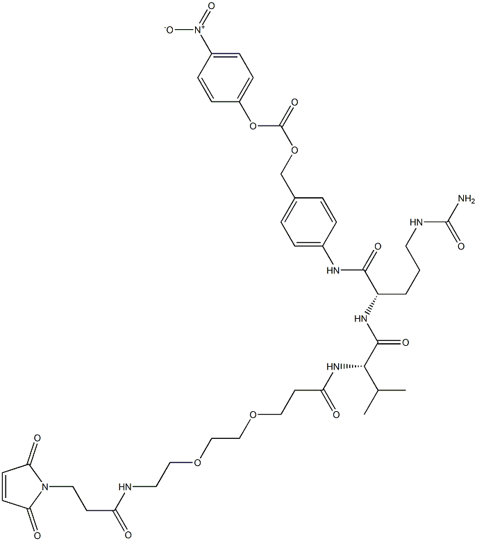 Mal-amido-PEG2-Val-Cit-PAB-PNP 结构式