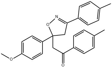 α-[5-(p-Methoxyphenyl)-3-p-tolyl-2-isoxazolin-5-yl]-4'-methylacetophenone 结构式