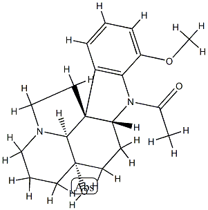 1-Acetyl-5-hydroxy-17-methoxy-20,21-dinoraspidospermidine 结构式
