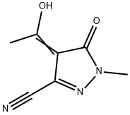 1H-Pyrazole-3-carbonitrile, 4,5-dihydro-4-(1-hydroxyethylidene)-1-methyl-5- 结构式