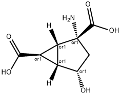 Bicyclo[3.1.0]hexane-2,6-dicarboxylic acid, 2-amino-4-hydroxy-, (1R,2R,4S,5S,6S)-rel- (9CI) 结构式