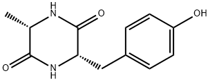 环(丙氨酸-酪氨酸)二肽 结构式