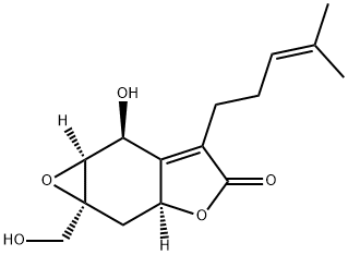 (1aS)-2,2aβ,6,6aβ-Tetrahydro-6α-hydroxy-1a-(hydroxymethyl)-5-(4-methyl-3-pentenyl)oxireno[f]benzofuran-4(1aH)-one 结构式