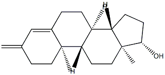 (8R,9S,10R,13S,14S,17S)-10,13-dimethyl-3-methylidene-1,2,6,7,8,9,11,12 ,14,15,16,17-dodecahydrocyclopenta[a]phenanthren-17-ol 结构式