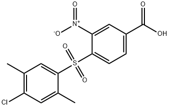 4-[(4-CHLORO-2,5-DIMETHYLPHENYL)SULFONYL!-3-NITROBENZOIC ACID 结构式