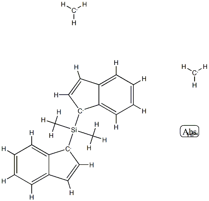 [(二甲基硅烷亚基)二[(1,2,3,3A,7A-ETA)-1H-茚-1-亚基]]二甲基铪 结构式