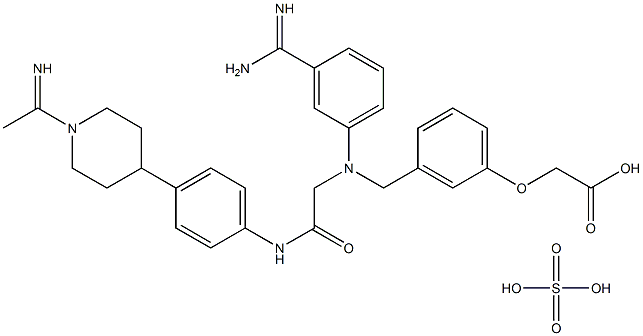 Acetic acid, 2-[3-[[[3-(aMinoiMinoMethyl)phenyl][2-[[4-[1-(1-iMinoethyl)-4-piperidinyl]phenyl]aMino]-2-oxoethyl]aMino]Methyl]phenoxy]-, sulfate (1:1) 结构式