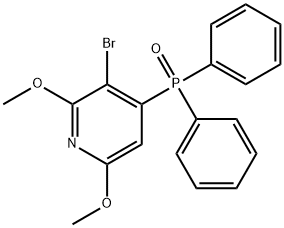 (3-溴-2,6-二甲氧基-4-吡啶基)二苯基氧磷 结构式