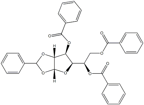 1-O,2-O-Benzylidene-α-D-glucofuranose tribenzoate 结构式