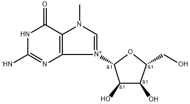 Guanosine, 7-methyl-,inner salt (9CI) 结构式