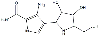 1H-Pyrrole-2-carboxamide, 3-amino-4-(2S,3S,4R,5R)-3,4-dihydroxy-5-(hydroxymethyl)-2-pyrrolidinyl- 结构式