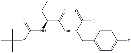 (αR)-α-[(3S)-3-(tert-ButyloxycarbonylaMino)-4-Methyl-2-oxopentyl]-4-fluoro-benzenepropanoic Acid 结构式