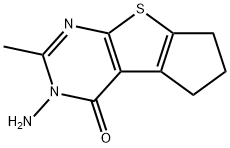 3-氨基-2-甲基-3,5,6,7-四氢-4H-环戊烷并[4,5]噻吩并[2,3-D]嘧啶-4-酮 结构式