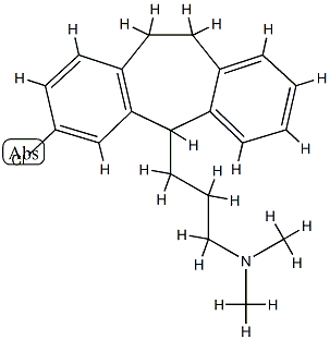 3-Chloro-10,11-dihydro-N,N-dimethyl-5H-dibenzo[a,d]cycloheptene-5-(1-propanamine) 结构式