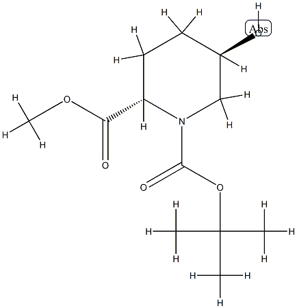 1-叔丁基 2-甲基 (2S,5R)-5-羟基哌啶-1,2-二羧酸酯 结构式