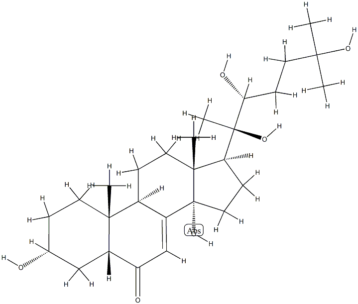 (22R)-3α,14,20,22,25-Pentahydroxy-5β-cholest-7-en-6-one 结构式