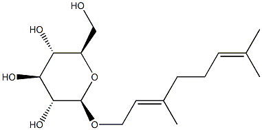 (2E)-3,7-二甲基-2,6-辛二烯-1-基 BETA-D-吡喃葡萄糖苷 结构式