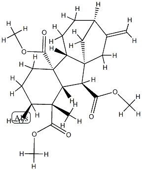 4aalpha,4bbeta-Gibbane-1alpha,4a,10beta-tricarboxylic acid, 2beta-hydr oxy-1-methyl-8-methylene-, trimethyl ester 结构式