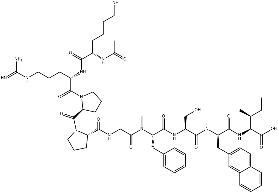 AC-LYS-ARG-PRO-PRO-GLY-Α-ME-PHE-SER-D-Β-NAL-ILE-OH 结构式