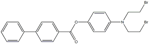 p-[Bis(2-bromoethyl)amino]phenyl=4-biphenylcarboxylate 结构式