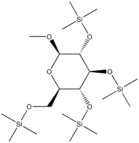 Methyl 2-O,3-O,4-O,6-O-tetrakis(trimethylsilyl)-β-D-glucopyranoside 结构式