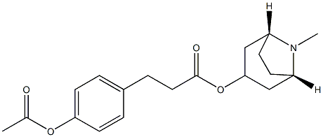 p-Acetoxybenzenepropionic acid (1R,5S)-tropan-3α-yl ester 结构式