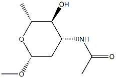 Methyl 3-(acetylamino)-2,3,6-trideoxy-β-D-arabino-hexopyranoside 结构式