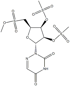 2-[2-O,3-O,5-O-Tris(methylsulfonyl)-β-D-ribofuranosyl]-1,2,4-triazine-3,5(2H,4H)-dione 结构式