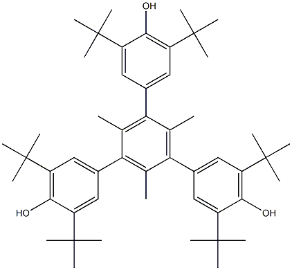 3,3'',5,5''-tetra-tert-butyl-5'-(3,5-di-tert-butyl-4-hydroxyphenyl]-2',4',6'-trimethyl[1,1':3',1''-terphenyl]-4,4'-diol  结构式