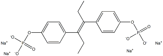 (E)-4,4'-(1,2-二乙基-1,2-乙烯基)二苯酚双磷酸四钠盐 结构式