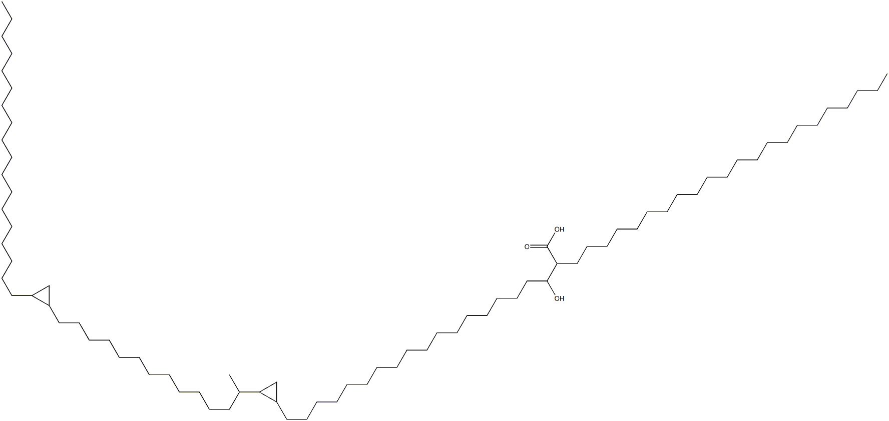 α-Docosyl-β-hydroxy-2-[1-methyl-13-(2-octadecylcyclopropyl)tridecyl]cyclopropaneicosanoic acid 结构式