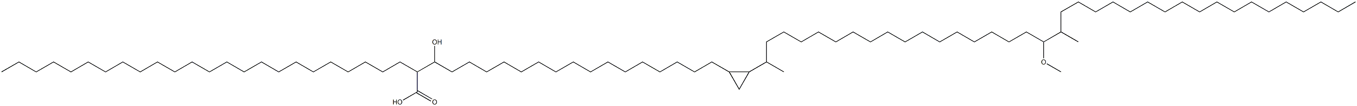 2-(Tetracosane-1-yl)-3-hydroxy-20,21-methylene-39-methoxy-22,40-dimethyloctapentacontanoic acid 结构式
