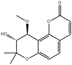 (9R,10S)-9,10-二氢-9-羟基-10-甲氧基-8,8-二甲基-2H,8H-苯并[1,2-B:3,4-B']二吡喃-2-酮 结构式