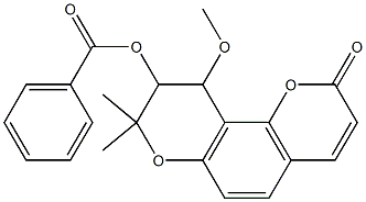 (9R,10S)-(+)-9,10-二氢-9-羟基-10-甲氧基-8,8-二甲基-2H,8H-苯并[1,2-B:3,4-B']二吡喃-2-酮苯甲酸酯 结构式