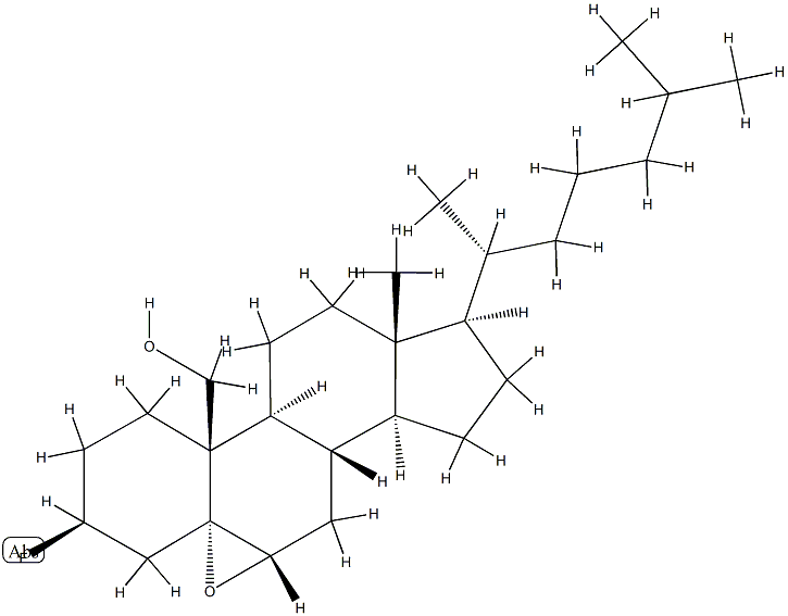 5,6α-Epoxy-3β-fluoro-5α-cholestan-19-ol 结构式