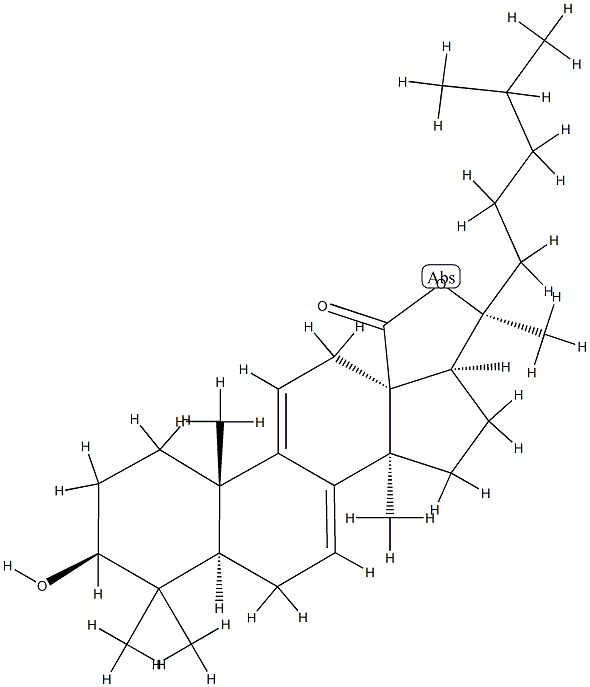(20S)-3β,20-Dihydroxylanosta-7,9(11)-diene-18-oic acid γ-lactone 结构式