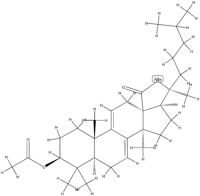 3β-(Acetyloxy)-20-hydroxy-5α-lanosta-7,9(11)-dien-18-oic acid γ-lactone 结构式