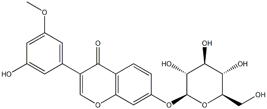 3'-甲氧基-5'-羟基异黄酮-7- O-Β-D-葡萄糖苷 结构式