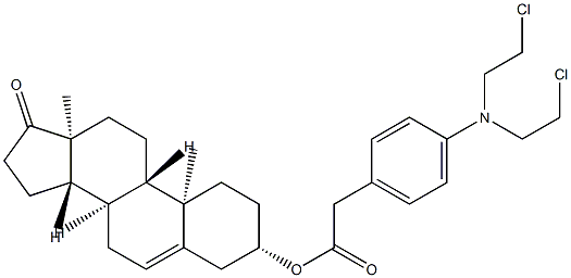 3β-[[[4-[Bis(2-chloroethyl)amino]phenyl]acetyl]oxy]androst-5-en-17-one 结构式