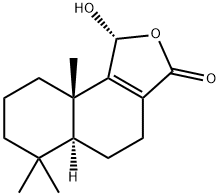 (1R)-1α-Hydroxy-6,6,9aβ-trimethyl-4,5,5aα,6,7,8,9,9a-octahydronaphtho[1,2-c]furan-3(1H)-one 结构式