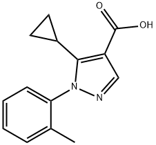 5-环丙基-1-(2-甲基苯基)-1H-吡唑-4-羧酸 结构式